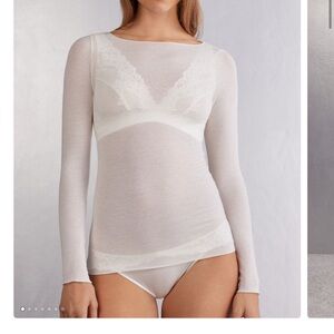 Intimissimi Boat Neck Modal Cashmere Ultralight Top